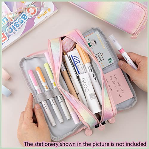 Pencil Case Teenager Pencil Case 3 Compartment, Large Capacity Pencil Case for School & Office