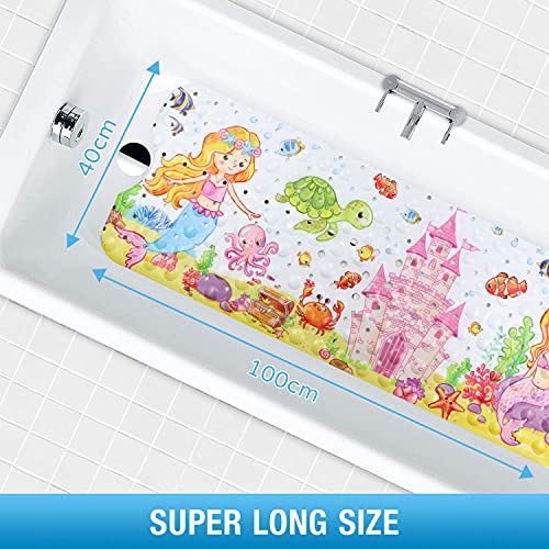 Non-Slip Children's Bath Mat, Sea Animal Picture Bath Mat with 200 Suction Cups