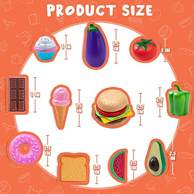 50 pieces kids plastic play food toy, fake food, kitchen playset, toddler imaginative development toy