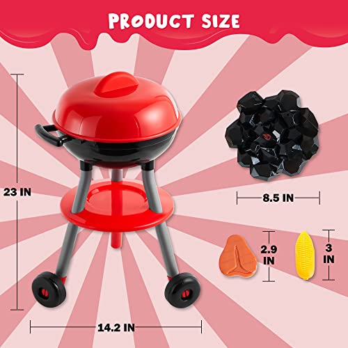 24 PCS Barbecue Grill Kids BBQ Cooking Kitchen Toy with BBQ Accessories Cooking Play Set for Kids Kitchen Pretend Play