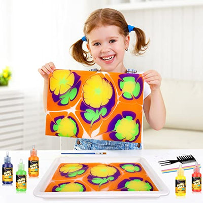 Water marbling paint for children