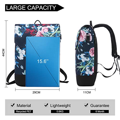 Backpack Elegant Daypack Waterproof Daypack with Laptop Compartment 15.6 Inch & Anti Theft Bag for Trips, Uni, School & Office