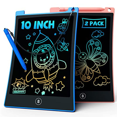 2 pieces LCD writing board children drawing board screen eco-friendly colorful drawing board magic board with lanyard, educational toy