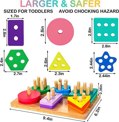 Wood sorting & stacking toys peg puzzle