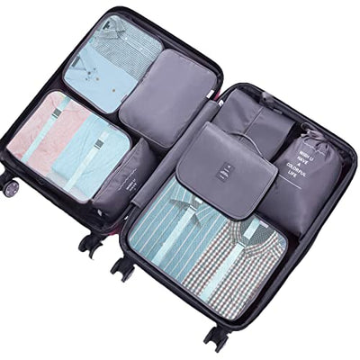 8-Piece Packing Cubes, Clothes Bags, Suitcase Organiser for Holidays and Travel, Packing Cube Set, Travel Cube, Organiser System for Suitcases