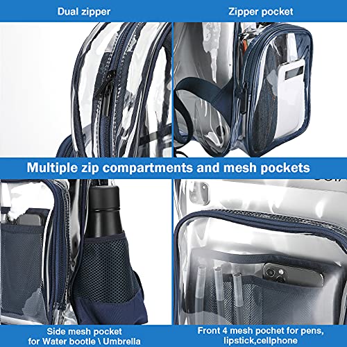 Klarer Rucksack Kunststoff Schulrucksack Schultasche, Transparent Wasserdicht Klar Langlebig PVC Büchertasche Klarer Rucksack für Schule Theater und Arbeit