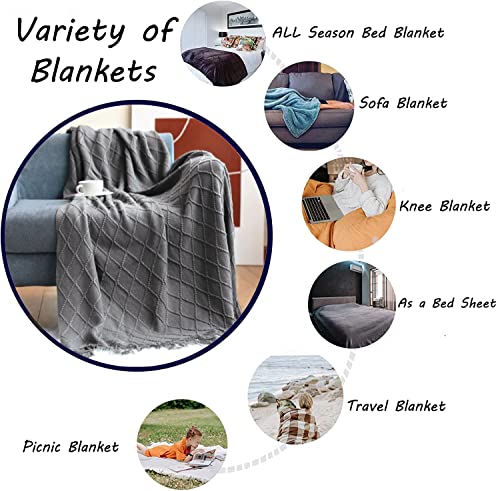 Living Blanket Soft Knit Wool Blanket Tassel Cuddle Blanket Sofa Blanket Sleep Blanket