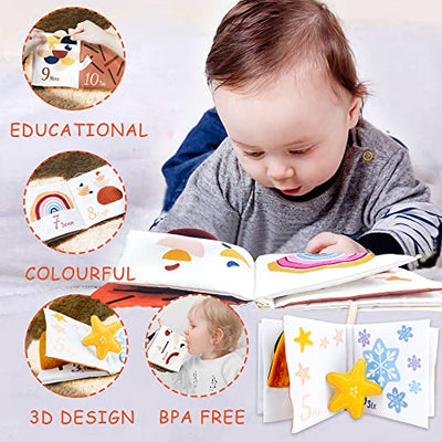 Baby book baby toy from 0 3 6 9 12 months,number crackle book baby fabric book feel book baby from 6 months