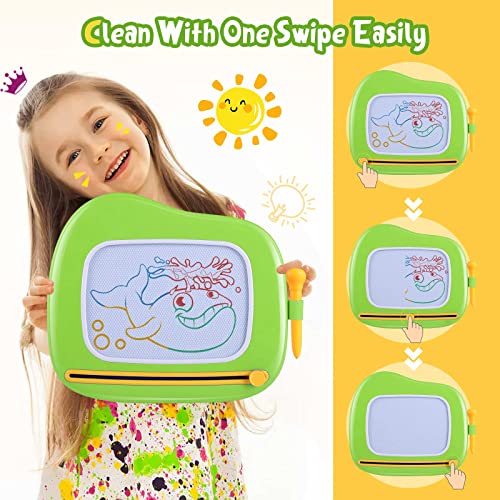 Children Toys from 1 Year, Magnetic Painting Board Magic Board Colorful Drawing Board Magnetic Board with 4 Legs for Kids Toys (Green)