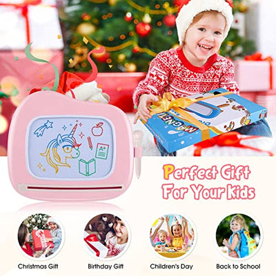 Children Toys from 1 Year, Magnetic Painting Board Magic Board Colorful Drawing Board Magnetic Board with 4 Legs for Kids Toys (Pink)