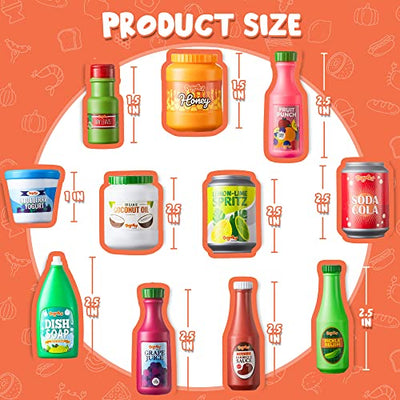 30 Piece Kids Plastic Play Food Toy Grocery Cans, Pretend Play Kitchen Accessories, Fake Food Kids Gifts & Indoor Toys