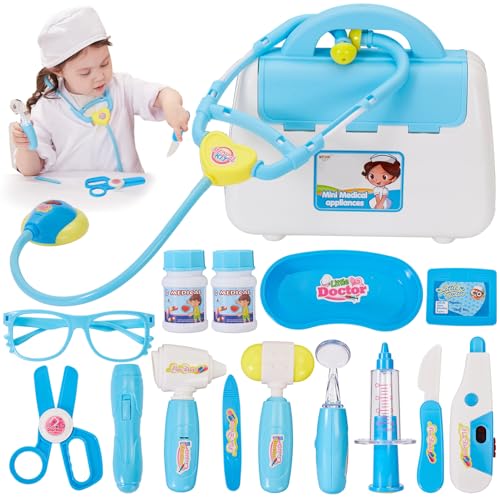 Doctor's case children's toy, doctor's case play set with stethoscope, syringe