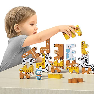 Toy Kids Animal Balance Blocks Games Toddler Educational Stacking High Building Block