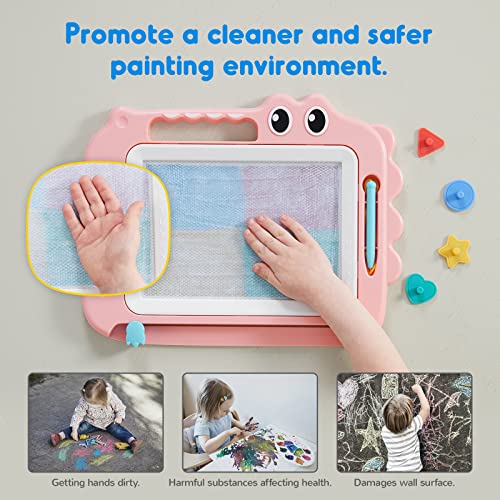 Toy for kids, magnetic drawing board for early learning, colorful erasable painting board, drawing pad with four stamps