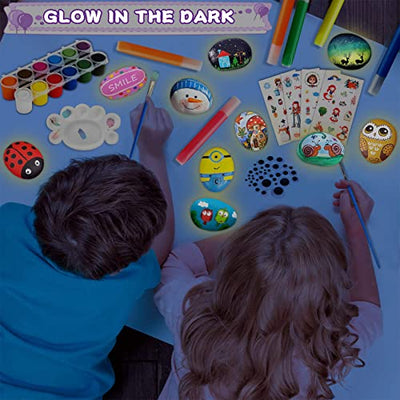 Glow-in-the-dark stone painting craft kits painting set arts and crafts set, creative stone painting