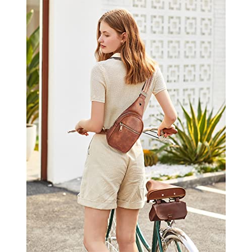 Chest Sling Bag, PU Leather Crossbody Bag Small Shoulder Bag for Outdoor Sports/Travel/Shopping