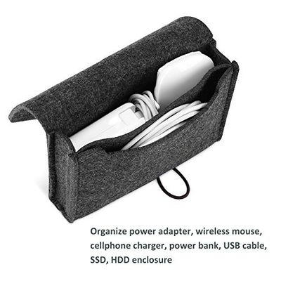 Sac de rangement en feutre, sac de rangement portable pour accessoires électroniques de voyage pour MacBook Laptop Mouse Power Adapter Cable Power Bank Mobile Phone Accessories Charger SSD HHD