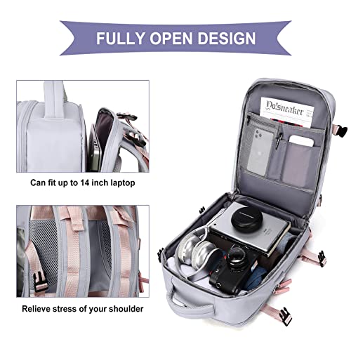 Hiking Backpack Waterproof Outdoor Sports Backpack Casual Daypack School Bag Fit 14 Inch Laptop with Charging Port Shoe Compartment