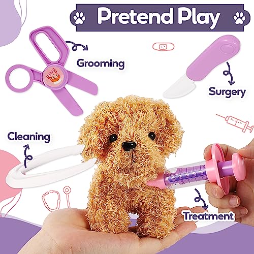 Vet toy with dog, doctor kit kids 3 years and up, vet kit playset, toy role play vet kit kids toys