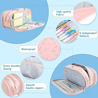 Pencil Case Pencil Case 3 Compartment, Large Capacity Pencil Case for School