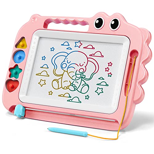 Toy for kids, magnetic drawing board for early learning, colorful erasable painting board, drawing pad with four stamps