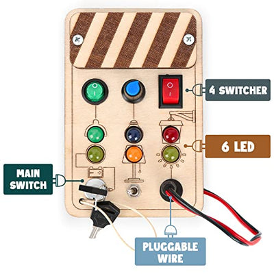 Busy Board Baby Toy Light Switch Toy Wooden Toy Motor Activity Learning Toy