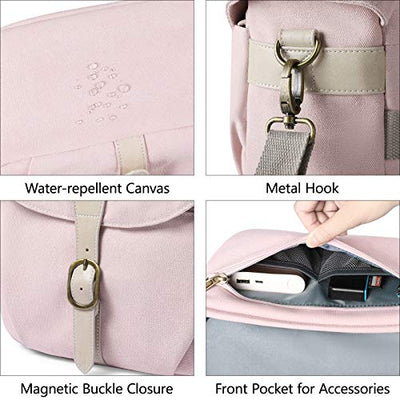 Sac pour appareil photo SLR, sac photo sac à bandoulière pour appareil photo SLR et accessoires (Rose) 