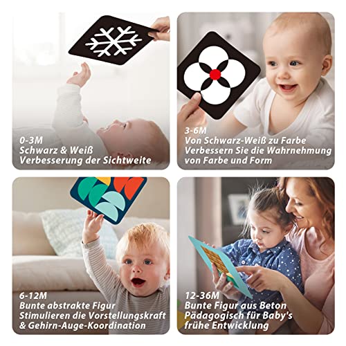 Cartes Flash noires et blanches pour bébés, jouet de Stimulation visuelle pour nouveau-nés et tout-petits