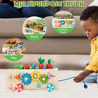 8-in-1 Wooden Truck Toy Set