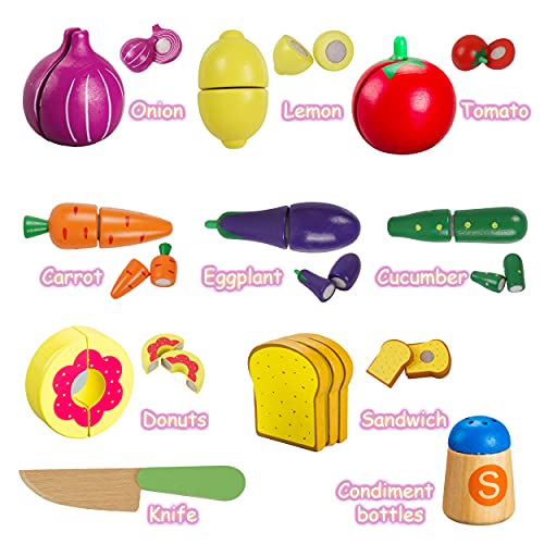 Accessoires de jouets de cuisine, accessoires de cuisine pour enfants en bois, accessoires de cuisine de jeu, jouets alimentaires, ensemble de poêles en acier inoxydable, tablier de poupée, casseroles de cuisine, jeux de rôle 