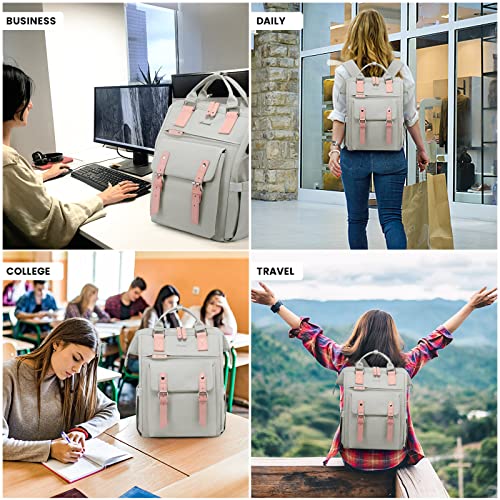 Laptop Backpack, 15.6 Inch School Backpack Teen with Data Cable Pouch & USB Charging Port, Waterproof Backpack Bag School Bag for School Uni Office Business Travel