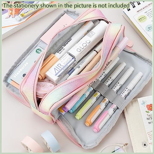 Pencil Case Teenager Pencil Case 3 Compartment, Large Capacity Pencil Case for School & Office