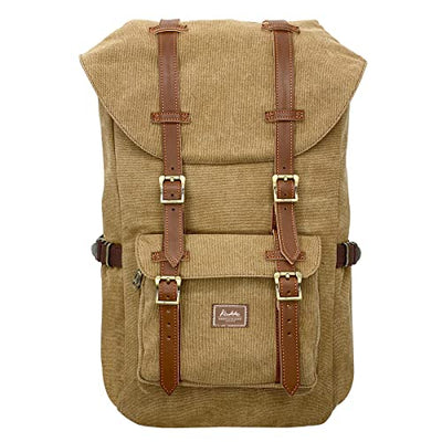 Vintage backpack nice cotton daypack with laptop compartment for 14 inch notebook for school, university