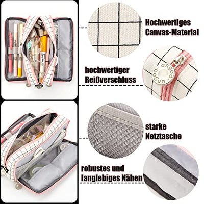 Pencil Case Teenager Pencil Case 3 Compartment, Large Capacity Pencil Case for School & Office