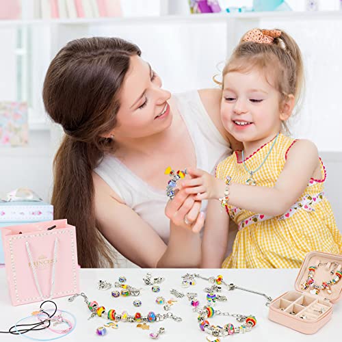 Geschenke, Schmuck, Bastelset für Mädchen, Kinderarmbänder, Bettelarmband-Set zum Selbermachen