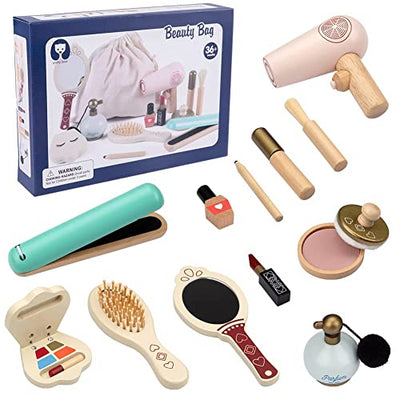 Kids Make Up Set Toy Wood, Girls Toy, Make Up Toy From Wood, Pretend Play Make Up Kit