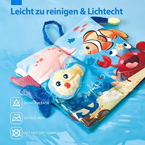 Babybuch Baby Stoffbuch - 2 Stück Buch Babyspielzeug - 3D Bilderbuch Stoffbücher Fühlbuch