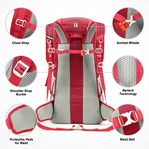 Hiking Backpack 50L, Waterproof Trekking Backpack Travel Backpack Outdoor Hiking Backpack With Rain Cover, Backpacker Backpack For Hiking, Mountaineering, Camping, Travel Sports