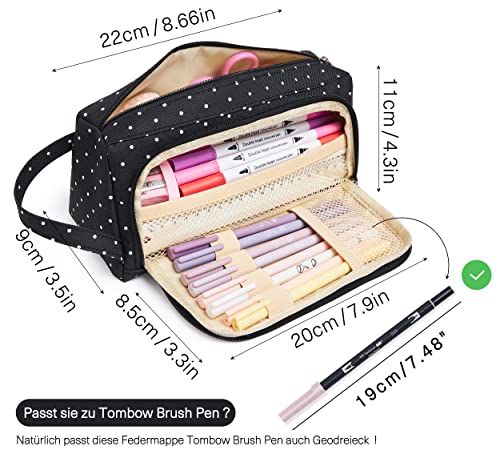 Pencil case, pencil case large capacity 2 compartment pencil cases unisex pencil case pencil pouch pencil case school supplies pencil case with carry handle for school office