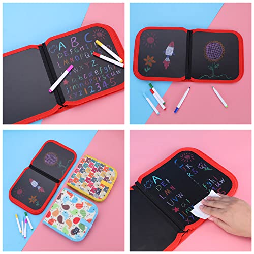 Tableau de gribouillage pour enfants, carnet de gribouillage portable avec 12 crayons de couleur, carnet de coloriage réutilisable pour le coloriage