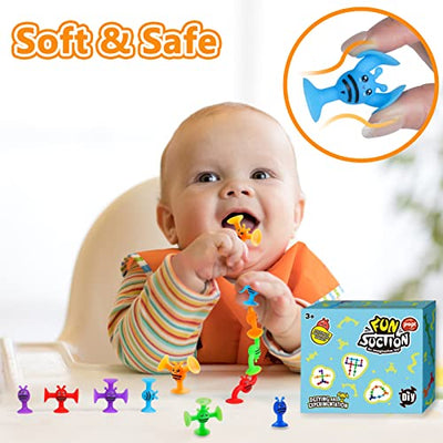 Suction cup toy baby, children bathtub toy, 40 pieces sensory toy silicone building blocks suction toy, stress relief gift