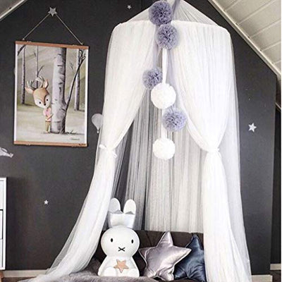 Children Bed Canopy Baby Crib Canopy Princess Mosquito Net Nursery Playroom Decor Dome Premium Yarn Netting Curtains