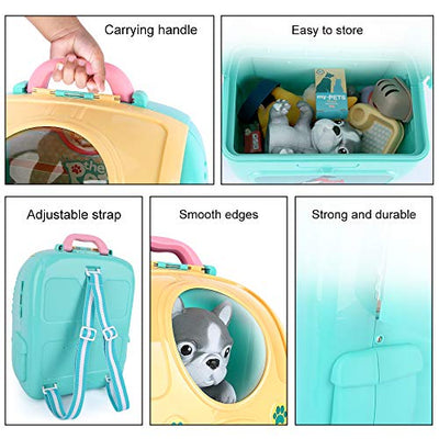 Veterinarian role play doctor case educational toy with backpack toy