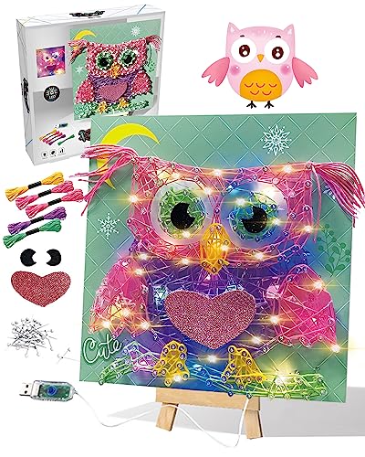 Set de bricolage pour enfants hibou Set de bricolage hibou avec lumière LED Set de bricolage de décoration fait à la main Set de bricolage créatif