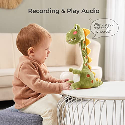 Elektronisches Dinosaurier-Plüsch-Musikspielzeug mit Aufnahme, wiederholtem Sprechen und Singen. Dinosaurier-Babyspielzeug-Geschenke