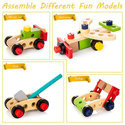 Wooden tools, tool box tool box, children gifts, with colorful wooden parts, creative DIY educational toys toys from 3 years old