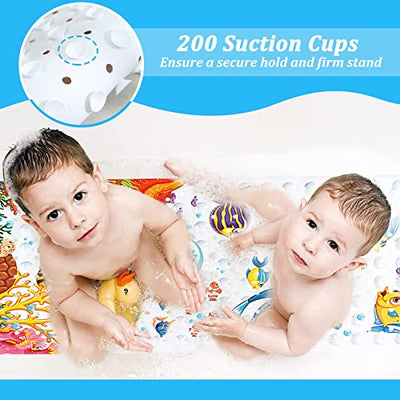 Non-slip bathtub mat Non-slip bathtub mat,  design with 200 suction cup & drain holes, Extra long shower mat