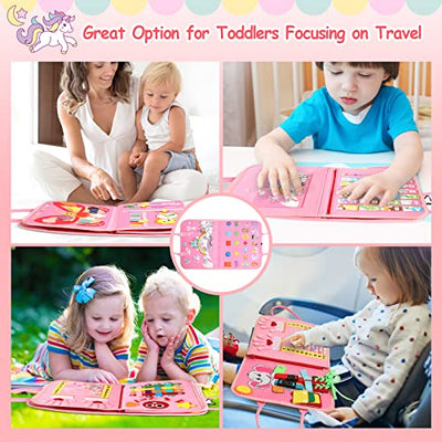 Busy board, activity board for kids toys, early learning toy for fine motor skills for toddlers, learning basic life dressing skills motor skills board