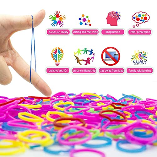 Loom Ribbons Set for Crafting, 2000+ Colorful Rubber Bands Starter Set DIY Crafting Colorful Ribbons Box Set