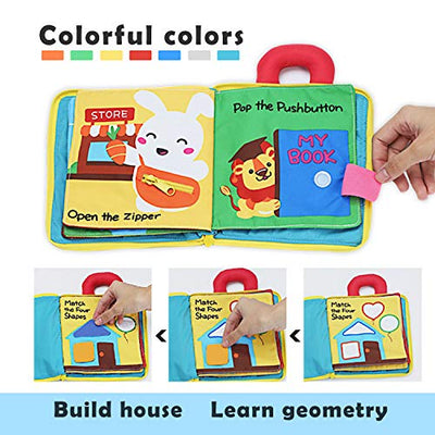 Busy Book 3D Fabric Books for Babies, Interactive Toys Travel Toys